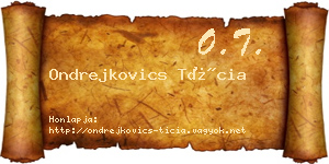 Ondrejkovics Tícia névjegykártya